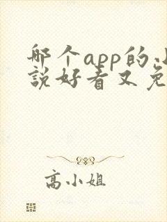 哪个app的小说好看又免费