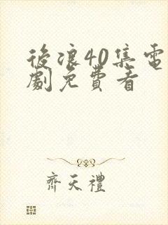 后浪40集电视剧免费看封面