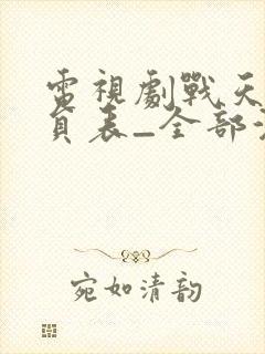 电视剧战天狼演员表_全部演员介绍封面