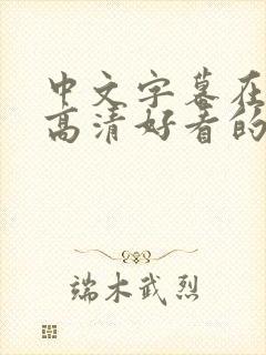 中文字幕在线看高清好看的电视剧附