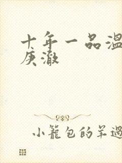 十年一品温如言庚澈封面