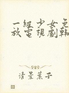 一级少女免费播放电视剧韩剧大全在封面