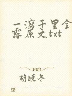 一泻千里金银花露原文txt