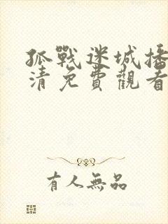 孤战迷城播放高清免费观看封面