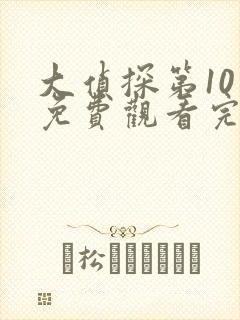 大侦探第10季免费观看完整版高清