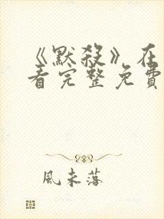 《默杀》在线观看完整免费高清