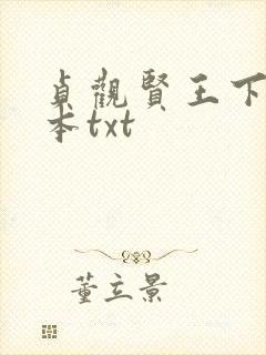 贞观贤王下载全本txt