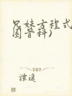 兄妹方程式(校园骨科)封面