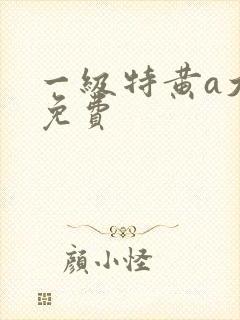 一级特黄a大片免费封面