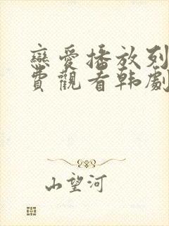 恋爱播放列表免费观看韩剧