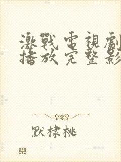 激战电视剧免费播放完整影视大全