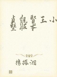 贞观贤王小说完整版本