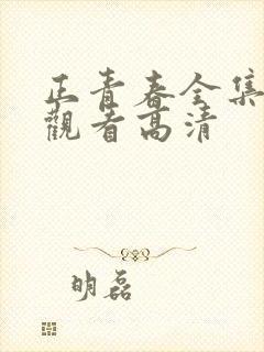 正青春全集免费观看高清封面