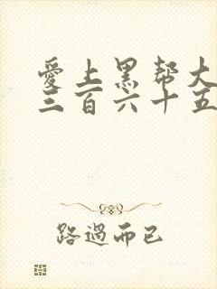 爱上黑帮大佬的三百六十五天第二季封面