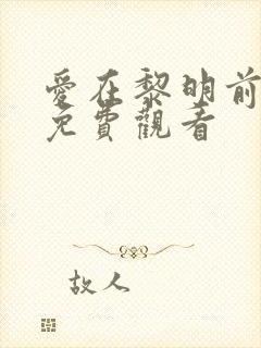 爱在黎明前全集免费观看