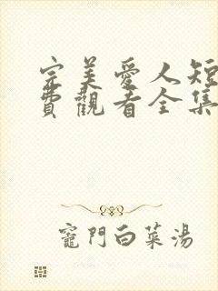 完美爱人短剧免费观看全集高清