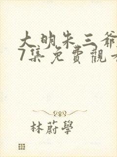 大明朱三爷157集免费观看电视剧