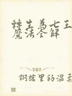 转生为七王子的魔法全解封面