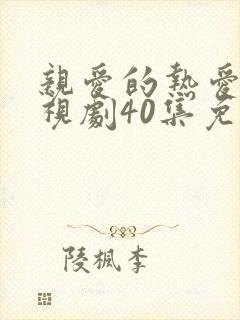 亲爱的热爱的电视剧40集免费观看封面