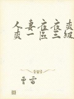 人妻夜夜爽天天爽一区三级