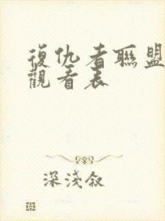 复仇者联盟顺序观看表