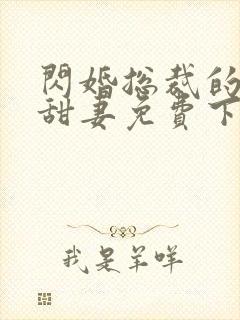 闪婚总裁的契约甜妻免费下载