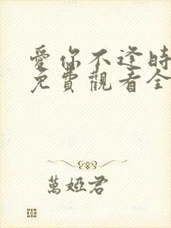 爱你不逢时短剧免费观看全集封面