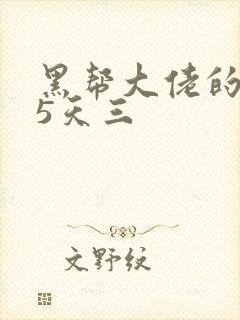 黑帮大佬的365天三