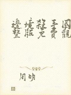 边境杀手国语完整版免费观看