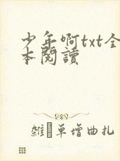 少年啊txt全本阅读