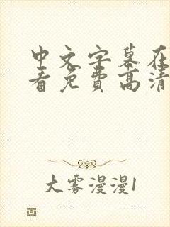 中文字幕在线观看免费高清完整版在线观看av