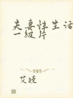 夫妻性生活黄色一级片封面