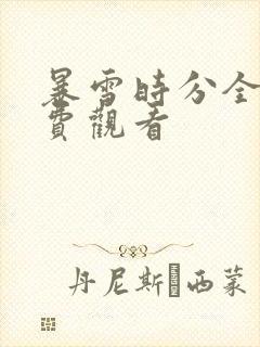 暴雪时分全集免费观看