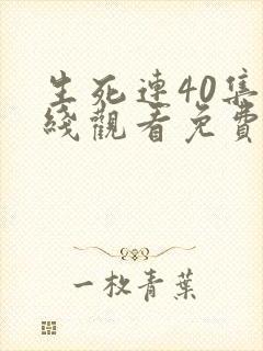 生死连40集在线观看免费