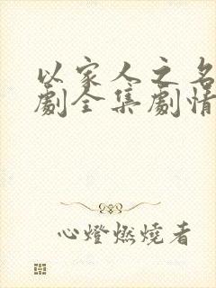 以家人之名电视剧全集剧情