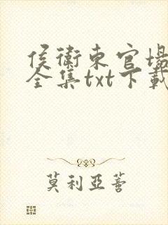 侯卫东官场笔记全集txt下载免费封面