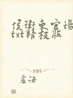 侯卫东官场笔记txt精校版