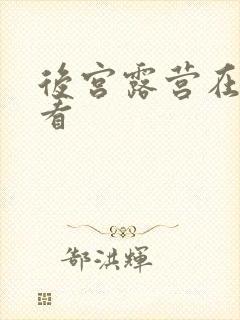 后宫露营在哪里看封面