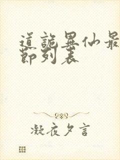 道诡异仙最新章节列表封面