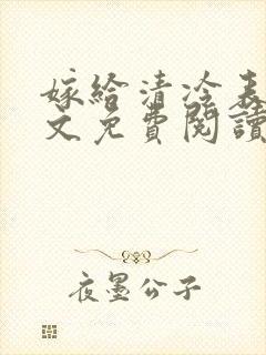 嫁给清冷表哥全文免费阅读封面