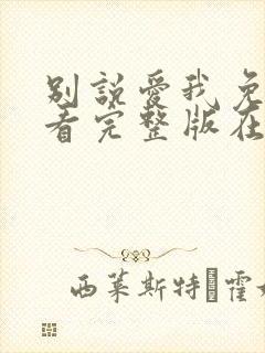 别说爱我免费观看完整版在线全集封面