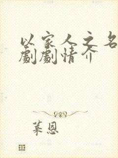 以家人之名电视剧剧情介