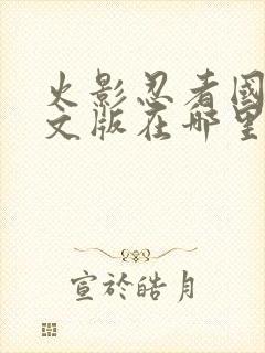 火影忍者国语中文版在哪里看