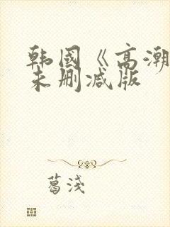 韩国《高潮》3未删减版封面