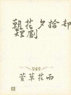 朝花夕拾却已迟 短剧封面