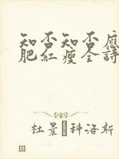 知否知否应是绿肥红瘦全诗赏析