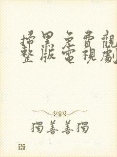 扫黑免费观看完整版电视剧高清