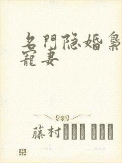 名门隐婚枭爷娇宠妻