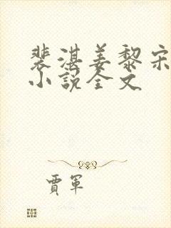 裴湛姜黎宋清然小说全文