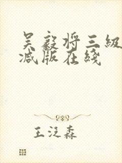 吴毅将三级无删减版在线